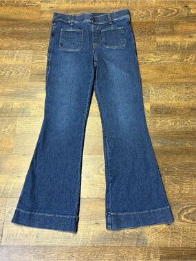 Spanx SPANXshape EveryWear Flare Pull-On Jeans Womens Large Blue Denim Stretch